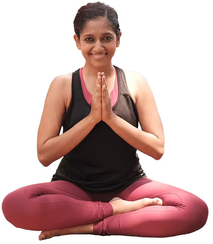 Animated Yogalates graphic showing online yoga and fitness exercises, flexibility and mind–body wellness