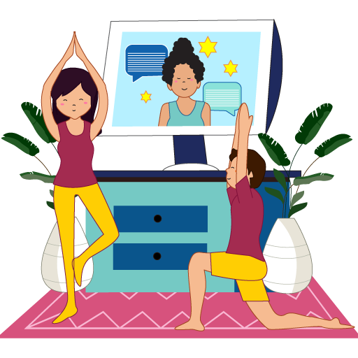 Live yogalates feedback session for at-home practice, improving posture, flexibility, and mind–body wellness