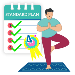 Standard yogalates plan for at-home practice to improve flexibility, strength, and mind–body wellness