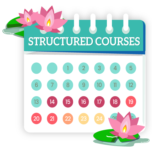 Structured yogalates courses for at-home practice, building strength, flexibility, and mind–body wellness